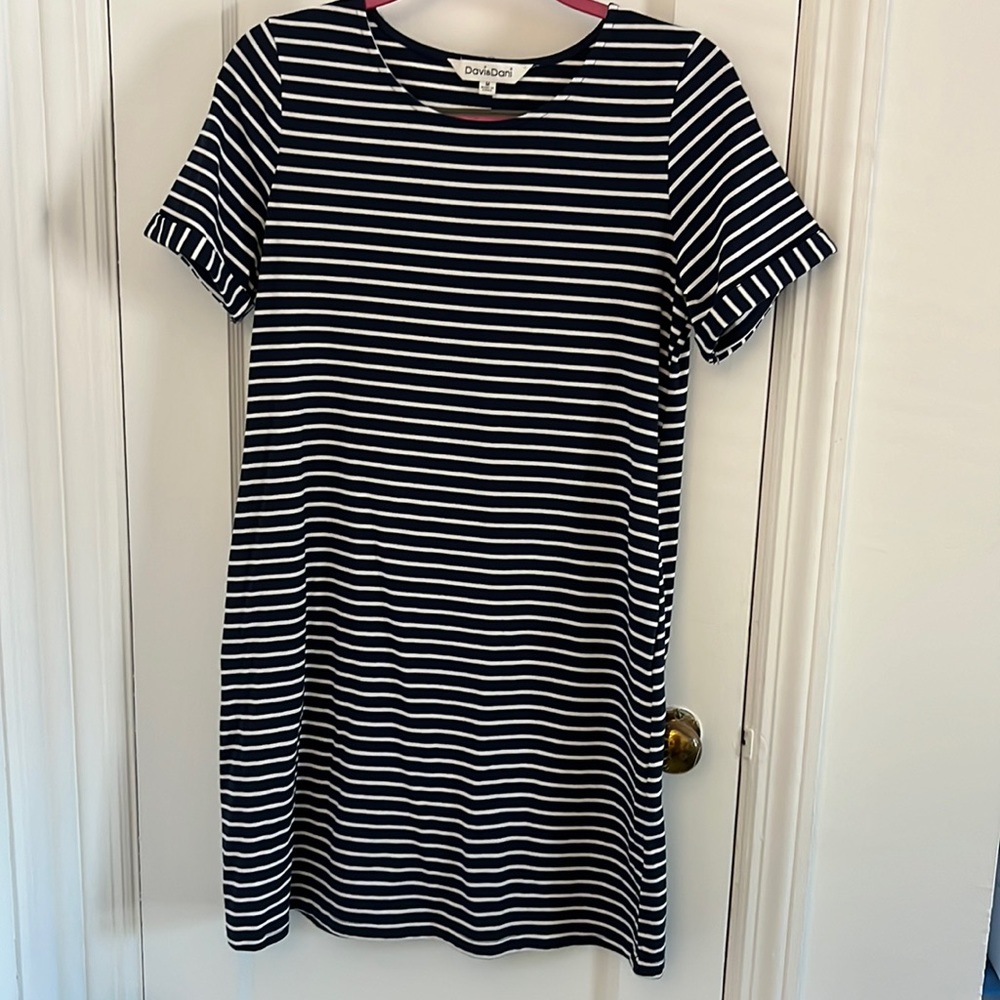 Navy Medium Striped Davi & Dani Dress